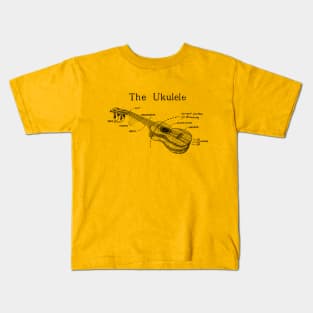 The Ukulele (black design) Kids T-Shirt